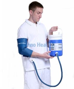 The Cold Compression Therapy System for Elbow is a product that can be used to reduce the swelling of the elbow by reducing the pain and inflammation. It is designed to wrap around the elbow