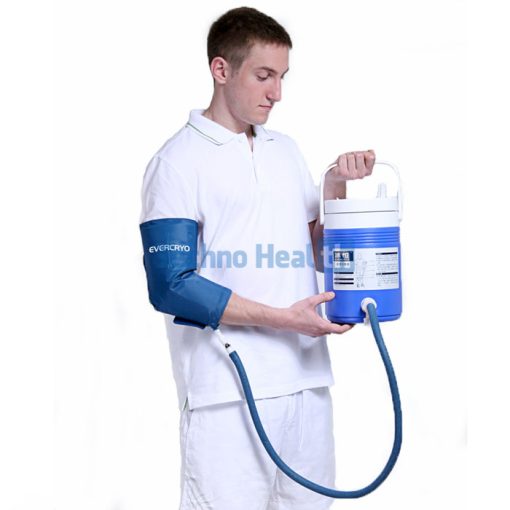 The Cold Compression Therapy System for Elbow is a product that can be used to reduce the swelling of the elbow by reducing the pain and inflammation. It is designed to wrap around the elbow