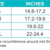 Elastic Knee Support tynor size guide