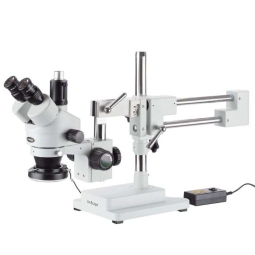 3.5X-90X Trinocular Stereo Microscope with 4-Zone 144-LED Ring Light