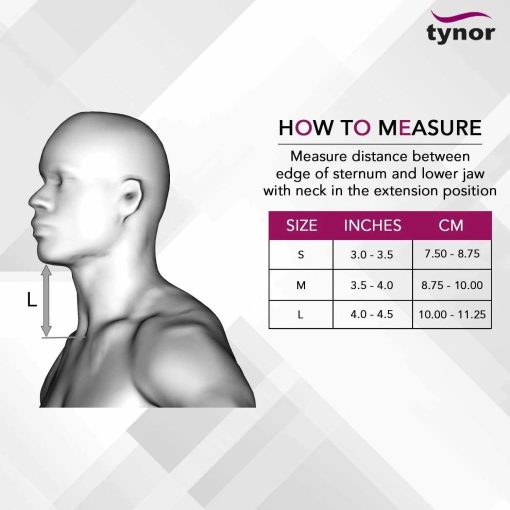 Adjustable Hard Cervical Collar Tynor B-03 Size Chart