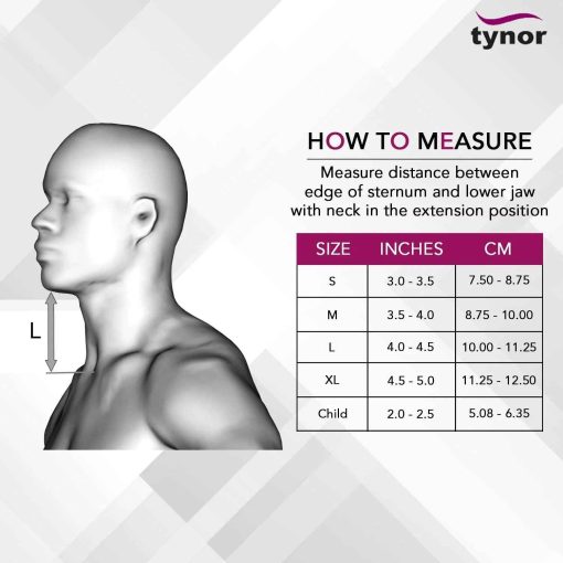 Tynor Soft Cervical Collar B-01 Size Chart