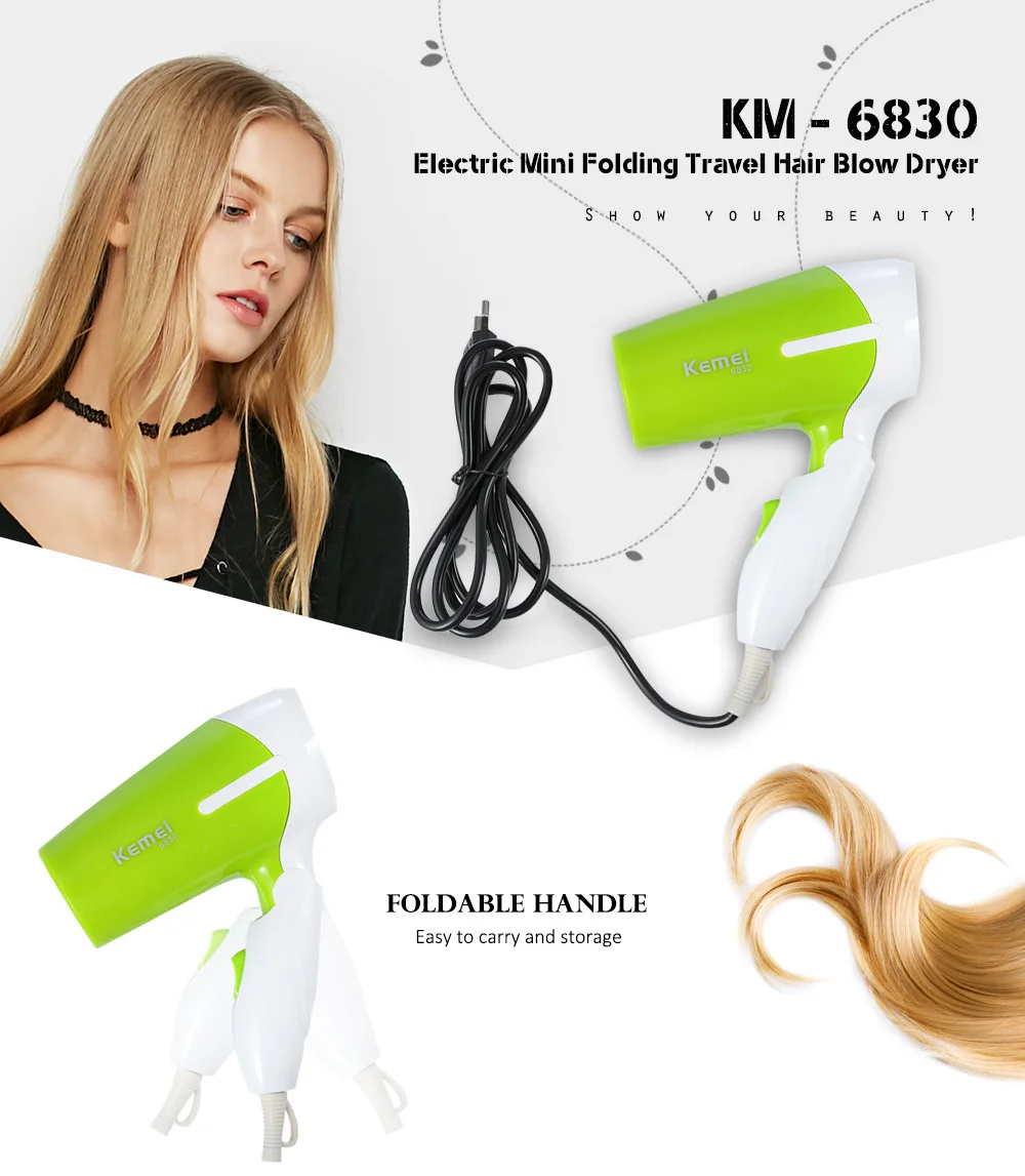 Kemei KM-6830 Hair Dryer 1200W (Foldable)