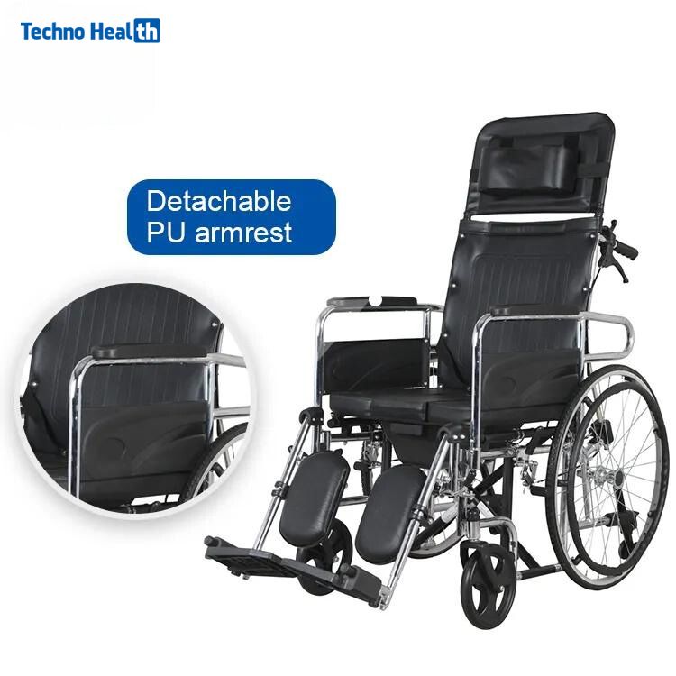 Kaiyang KY607 Foldable Commode Wheelchair | Sleeping & Shower Wheelchair with Adjustable armrest 2 Kaiyang KY607 Foldable Commode Wheelchair