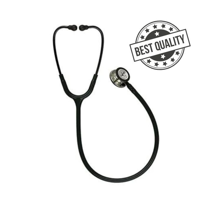 3M Littmann Classic III Stethoscope, Rainbow-Finish Chestpiece, black stem  and headset, Black Tube, 27 inch 