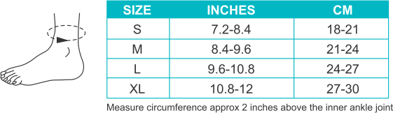 Tynor Ankle Brace D-02 5 Tynor Ankle Brace size guide
