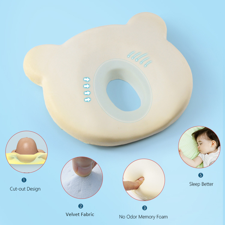Baby Flat Head Baby Pillow for Newborn Baby Techno Health