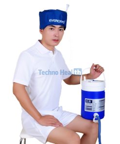 The Cold Compression Therapy System for Head is designed to be used in the comfort of your own home. It comes with a neoprene hood that can be put on by the user. - The cold therapy system is designed to reduce swelling and the pain associated with headaches