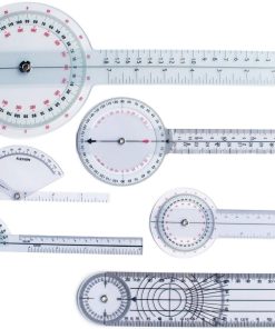 Goniometer Set - 6 Pcs Plastic Ruler with Lather Case 5 Goniometer Set