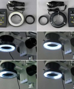 3.5X-90X Trinocular Stereo Microscope with 4-Zone 144-LED Ring Light 5 3.5X-90X Trinocular Stereo Microscope with 4-Zone 144-LED Ring Light