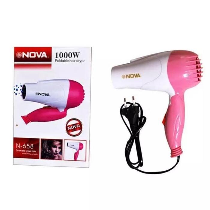 Best Small Hair Dryer NV658 Folding Hair Dryer Pink and White