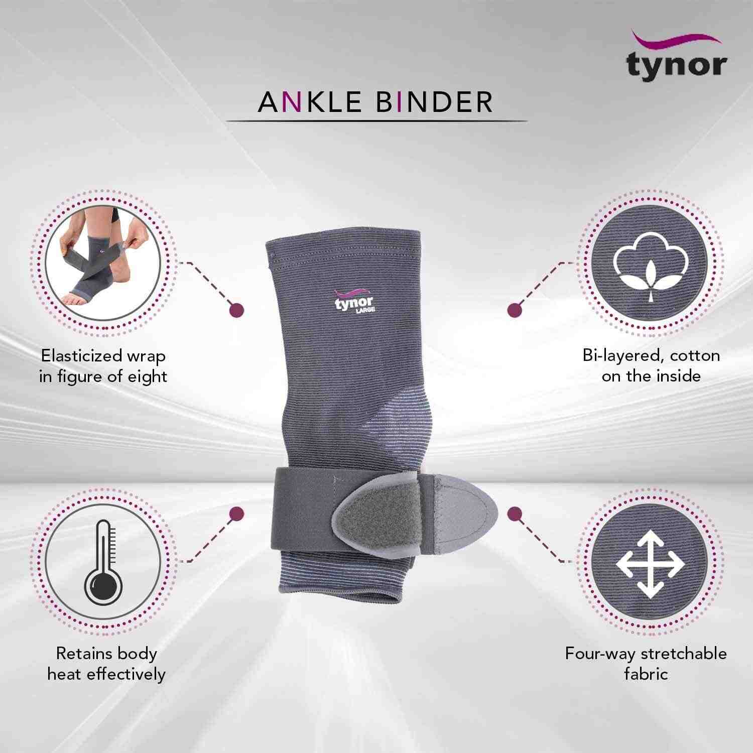 Tynor Ankle Binder D01 Ι Support Brace for Injured Ankle Techno Health