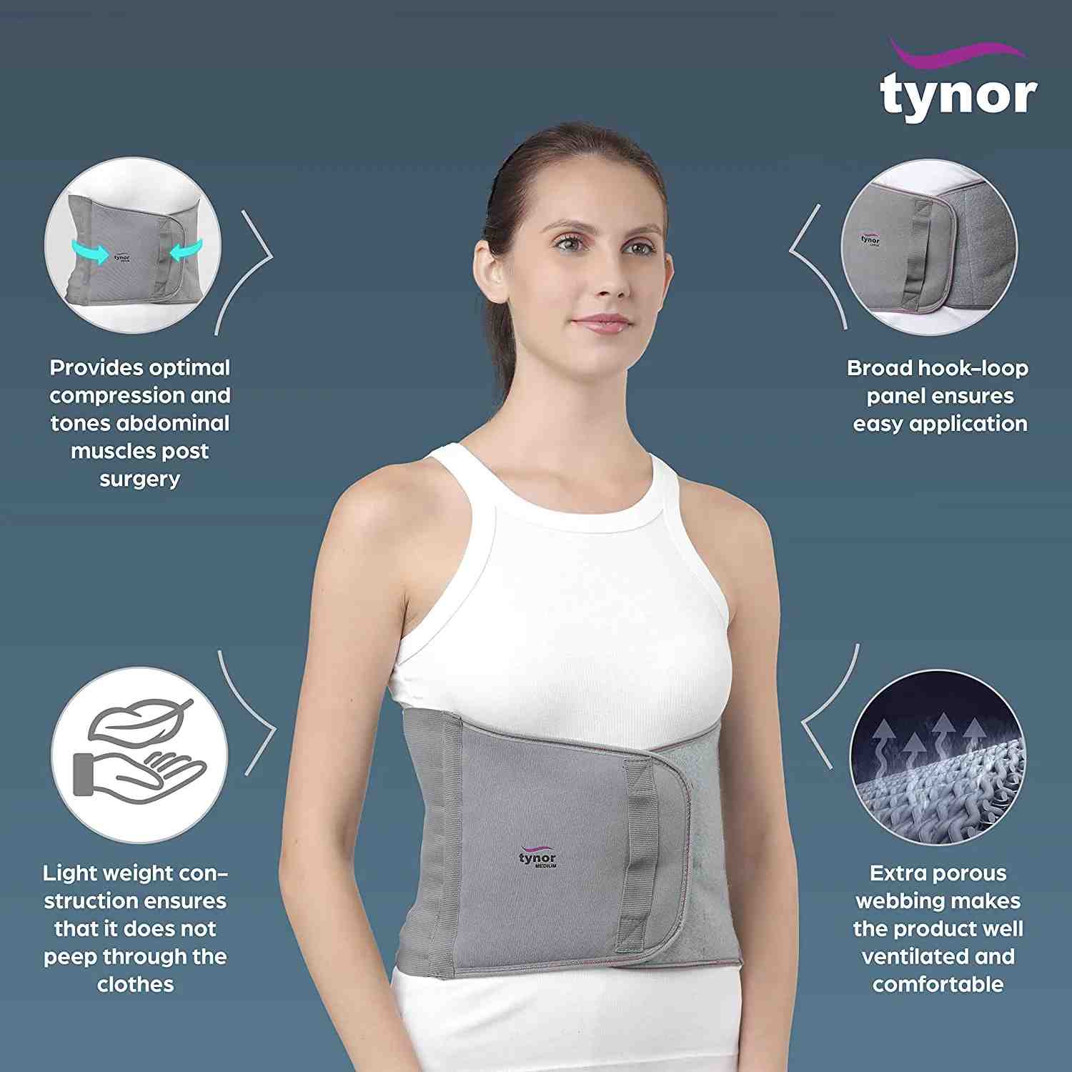 Tynor Abdominal Belt A-01 (Ventral/Umbilical Hernia) 2 Tynor Abdominal Belt A-01 (Ventral/Umbilical Hernia) - Image 2