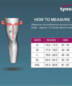 Functional Knee Support Tynor D-09 7 Functional Knee Support Tynor D-09 Sizes
