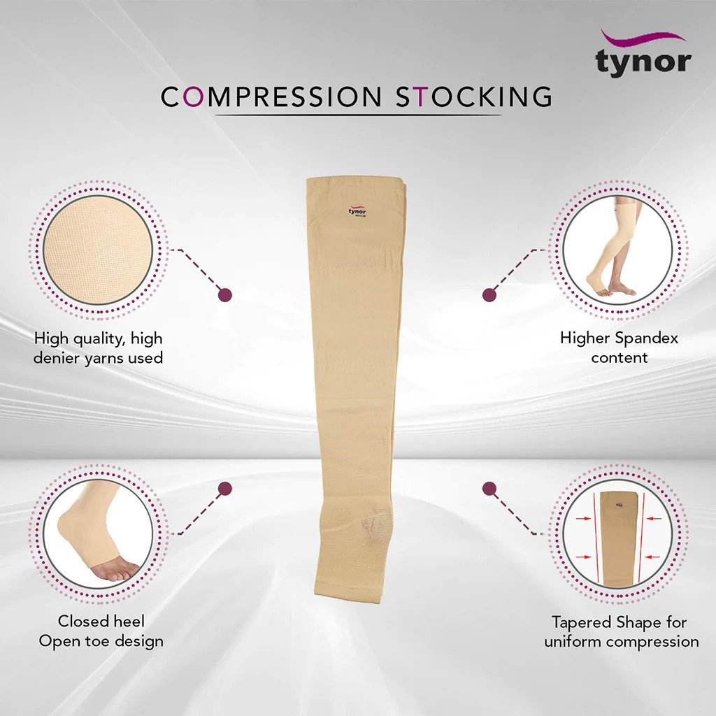 Tynor I-16 Compression Stockings Below Knee Classic (Pair) 2 Tynor Compression Stockings Below Knee I-16 Price in Bangladesh