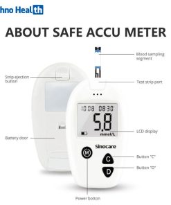 Sinocare Safe-Accu Blood Glucose Monitoring System Ι Sinocare Glucometer 7 Sinocare Safe-Accu Blood Glucometer