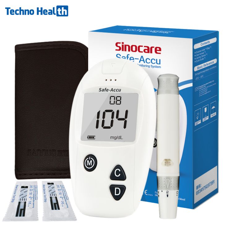 Sinocare Safe-Accu Blood Glucose Monitoring System Ι Sinocare Glucometer 1 Sinocare Safe-Accu Blood Glucose Monitoring System